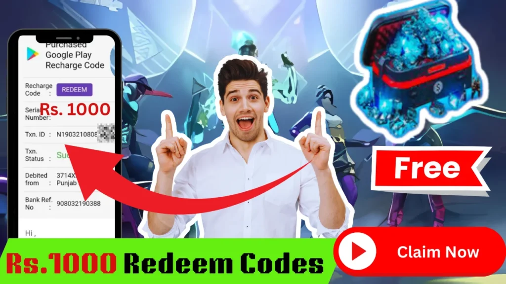 Get Free Fire Redeem Codes of Rs 1000