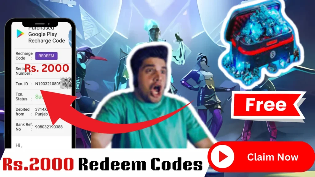 Get Free Fire Redeem Codes of Rs 2000